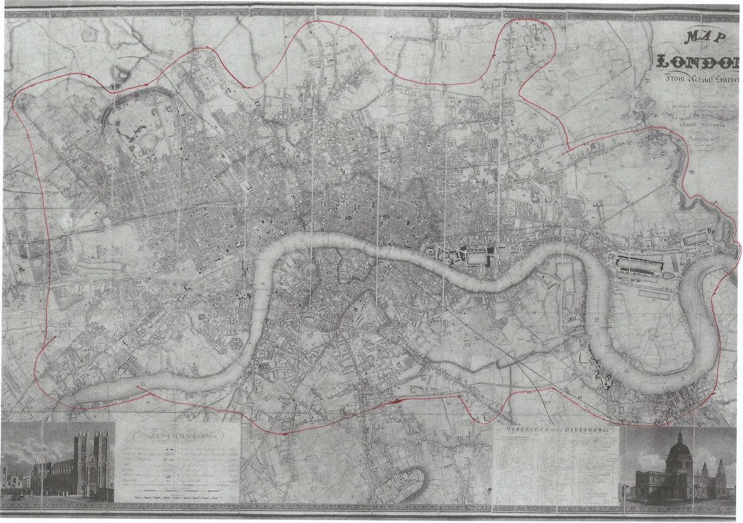 LONDON 1840 colour map